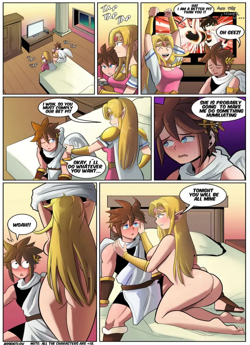 Zelda and Pit [Assentlov] - Porn Comic