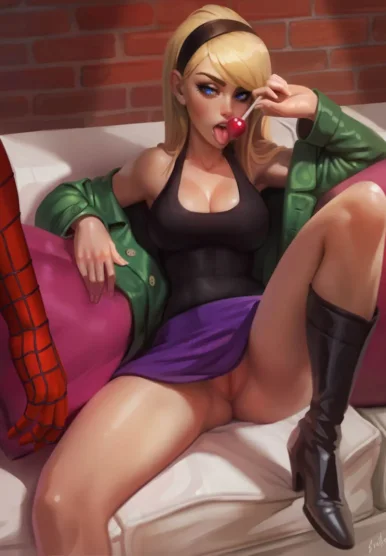Gwen welcomes Peter home (Spider-Man) [Evulchibi]