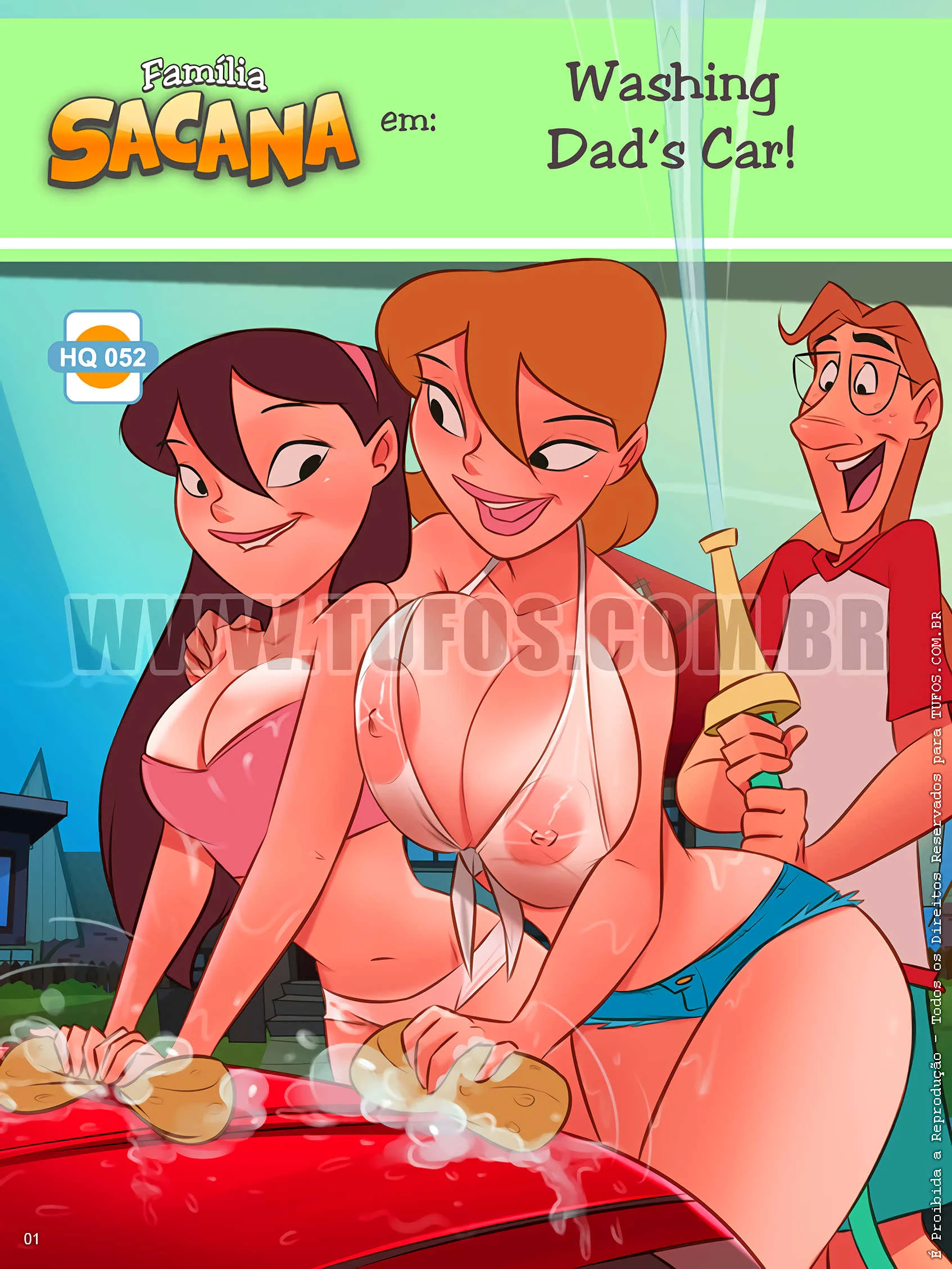 Naughty Fam [WC | TF] - 52 . Naughty Fam - Washing Dad's Car! - Chapter 52 [WC - TF] - Page 1