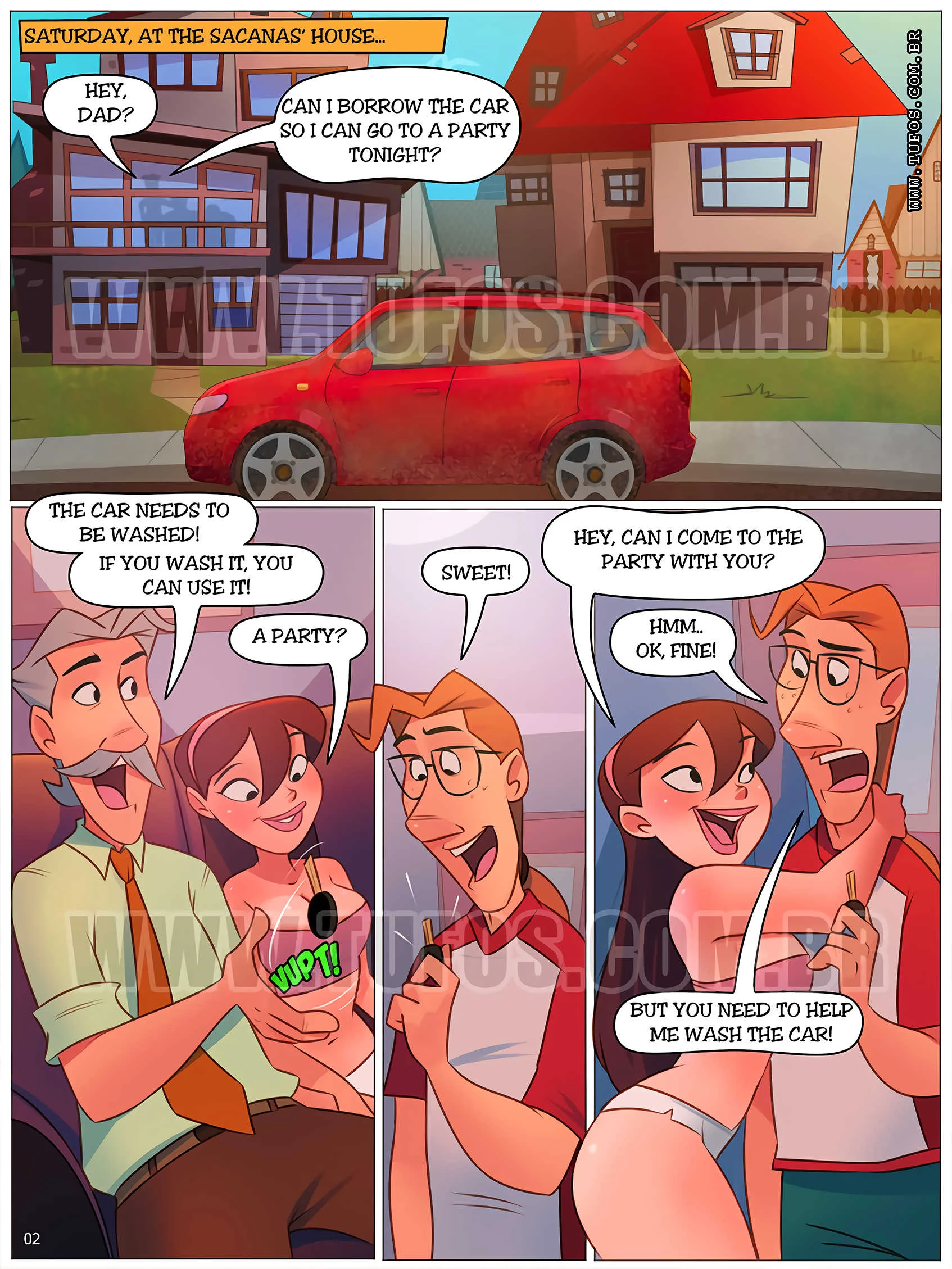Naughty Fam [WC | TF] - 52 . Naughty Fam - Washing Dad's Car! - Chapter 52 [WC - TF] - Page 2