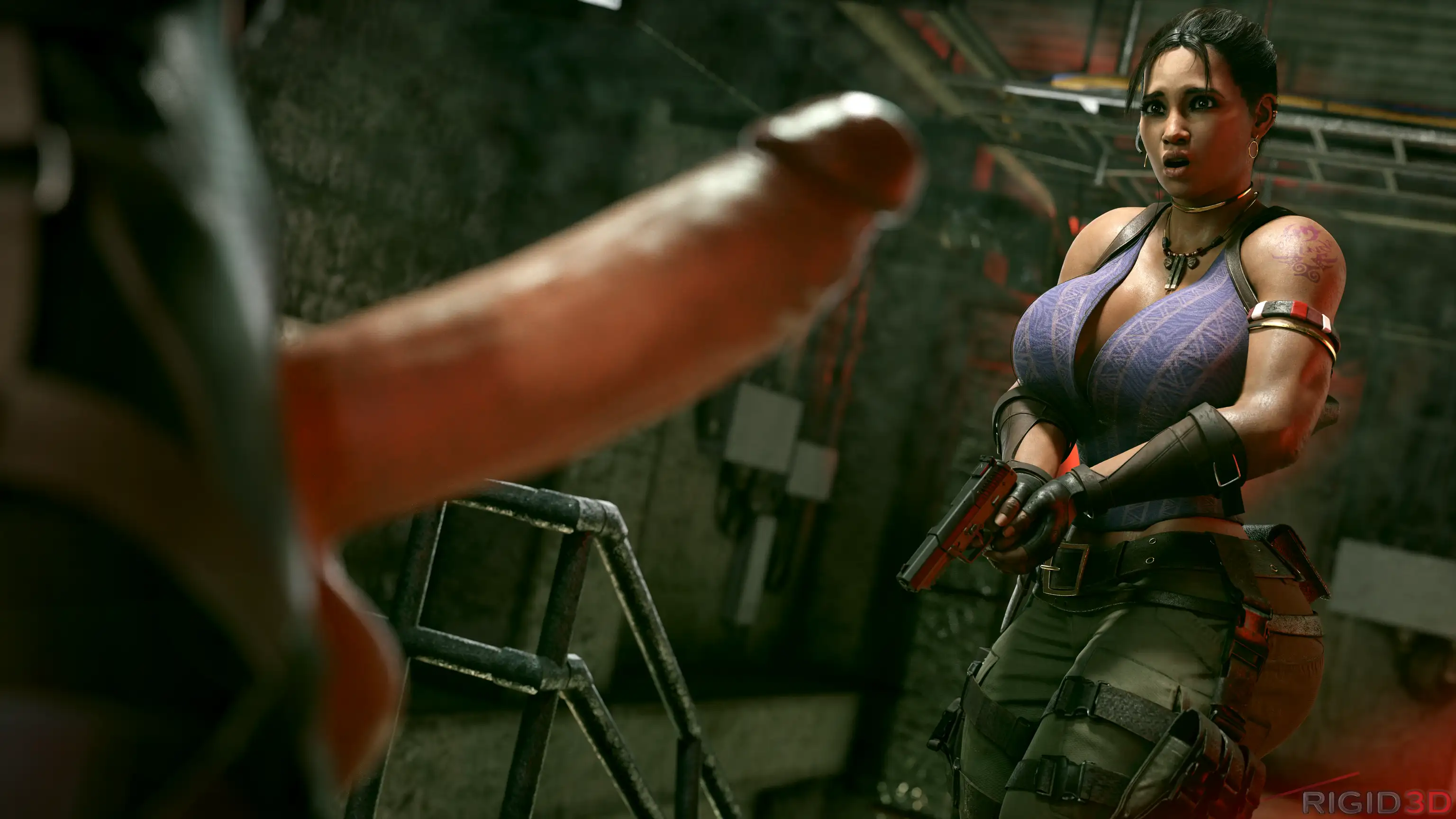 Sheva vs Futa Jill (Resident Evil) - 1 . Sheva vs Futa Jill Chapter 1 [Rigid3D] - Page 4