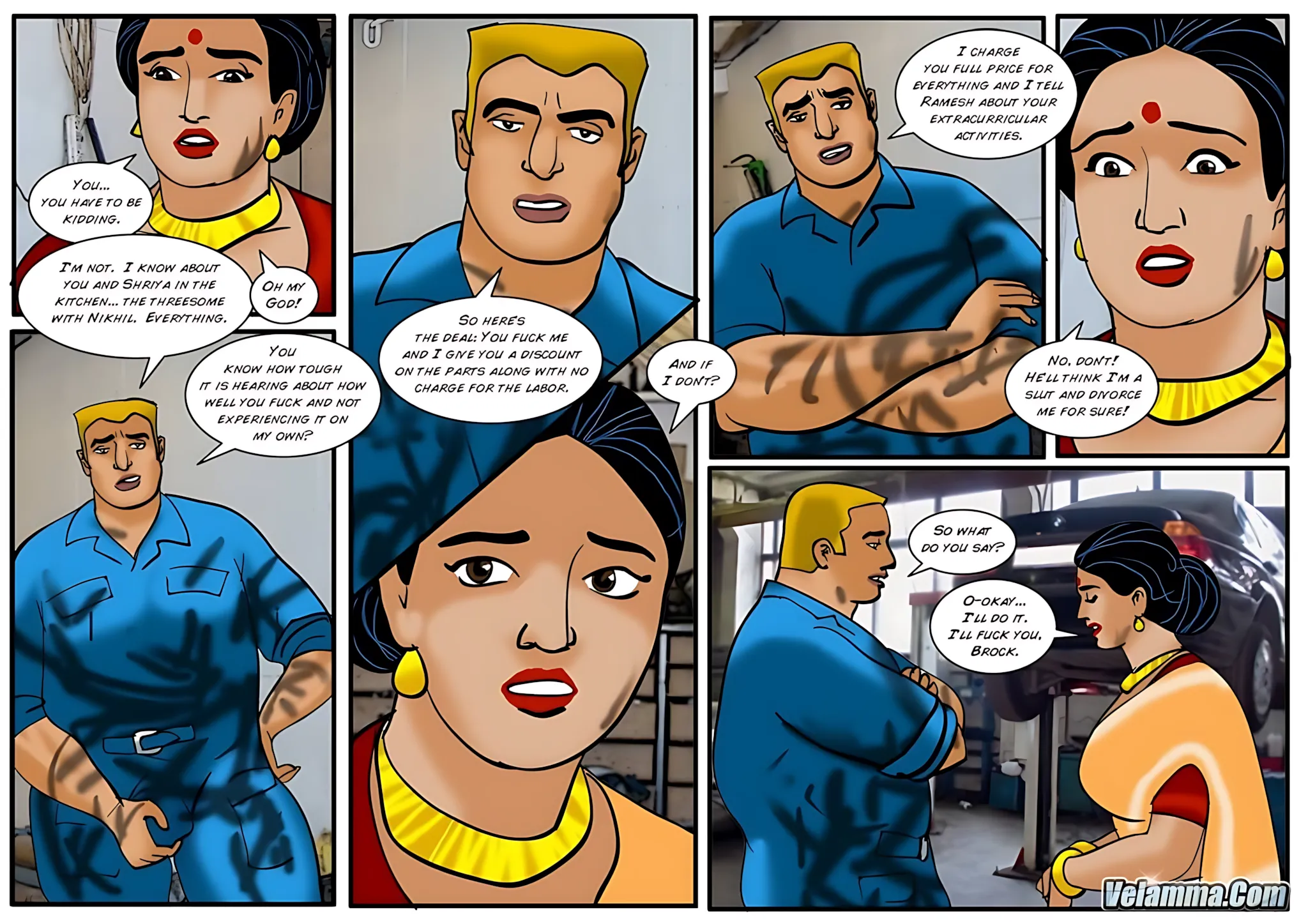 Velamma All Episodes Comics - 42 . Velamma - Episode 42 - Get All Greasy And Dirty At The Mechanics - Page 16