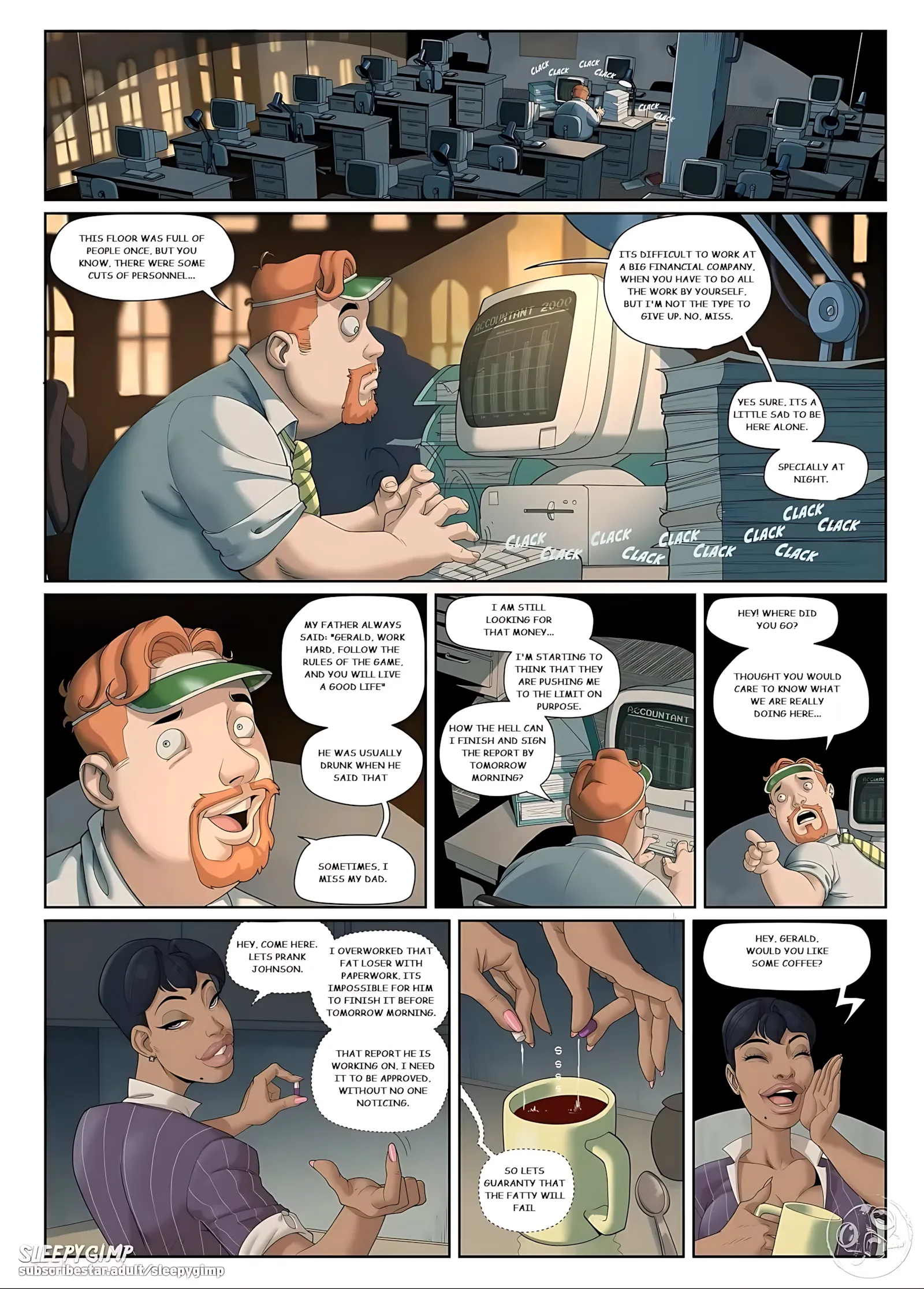 Poor Footboy Johnson in Back To Rehab [Sleepy Gimp] - 2 . Downsizing - Chapter 2 - Page 8