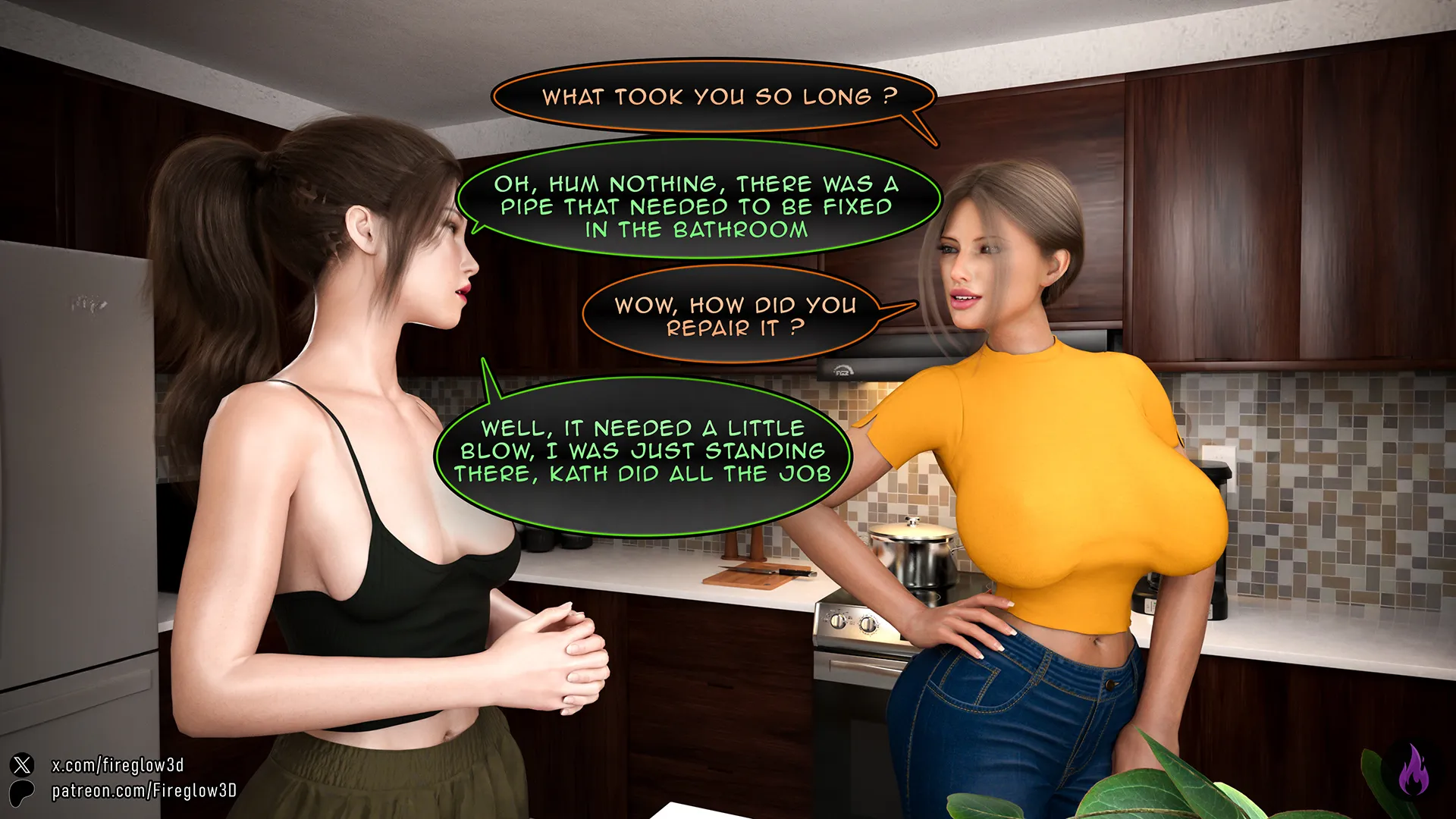 My neighbor didn’t know I’m a futa [Fireglow3D] - 1 . My neighbor didn't know I'm a futa - Chapter 1 - Page 84