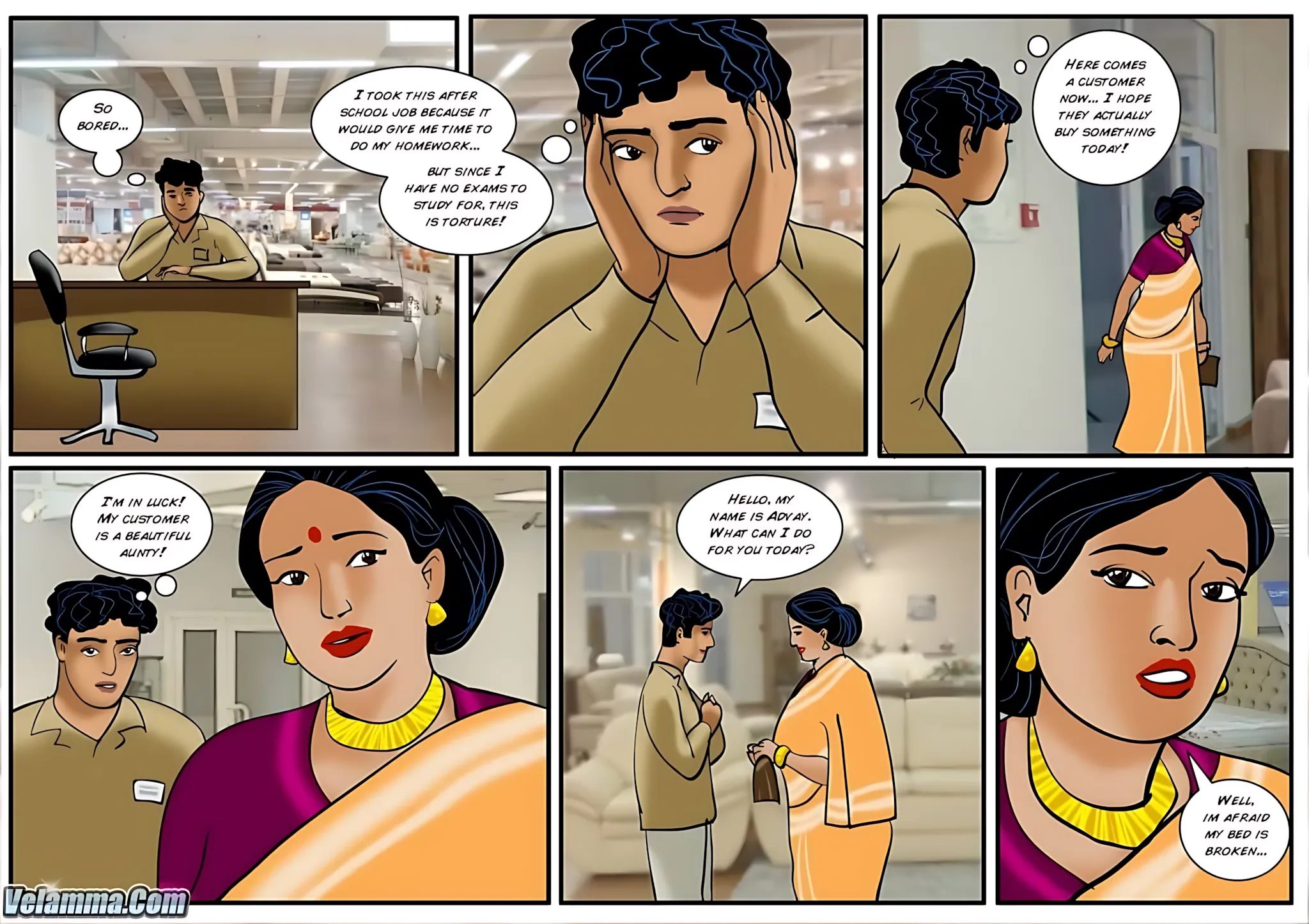 Velamma All Episodes Comics - 38 . Velamma - Episode 38 - Finding A New Mattress - Page 2