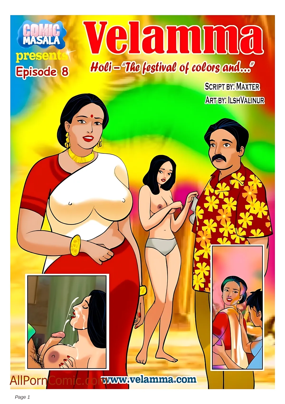 Velamma All Episodes Comics - 8 . Velamma - Episode 8 - The Festival Of Colors And - Page 1