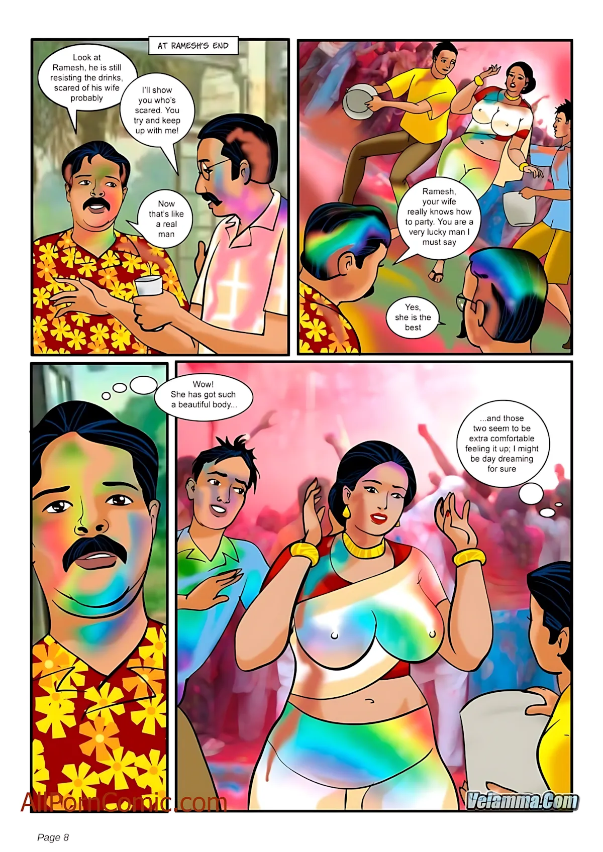 Velamma All Episodes Comics - 8 . Velamma - Episode 8 - The Festival Of Colors And - Page 8