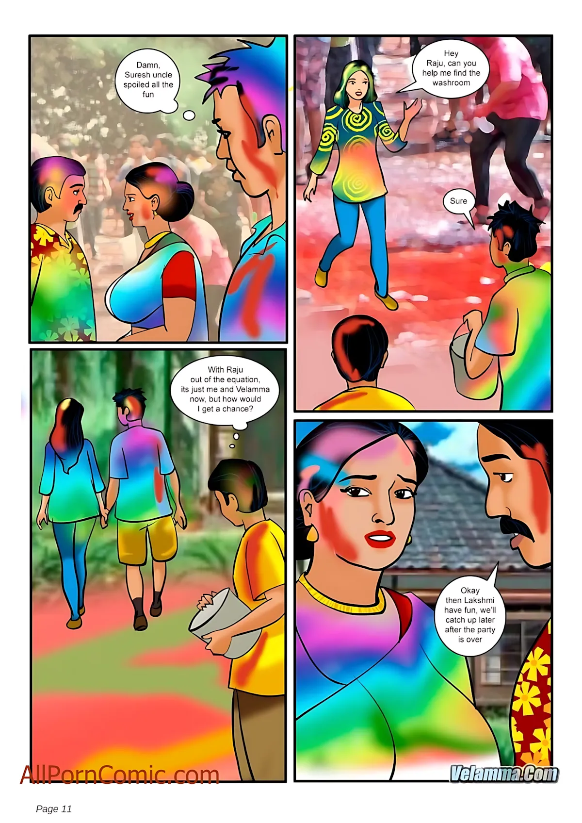 Velamma All Episodes Comics - 8 . Velamma - Episode 8 - The Festival Of Colors And - Page 11