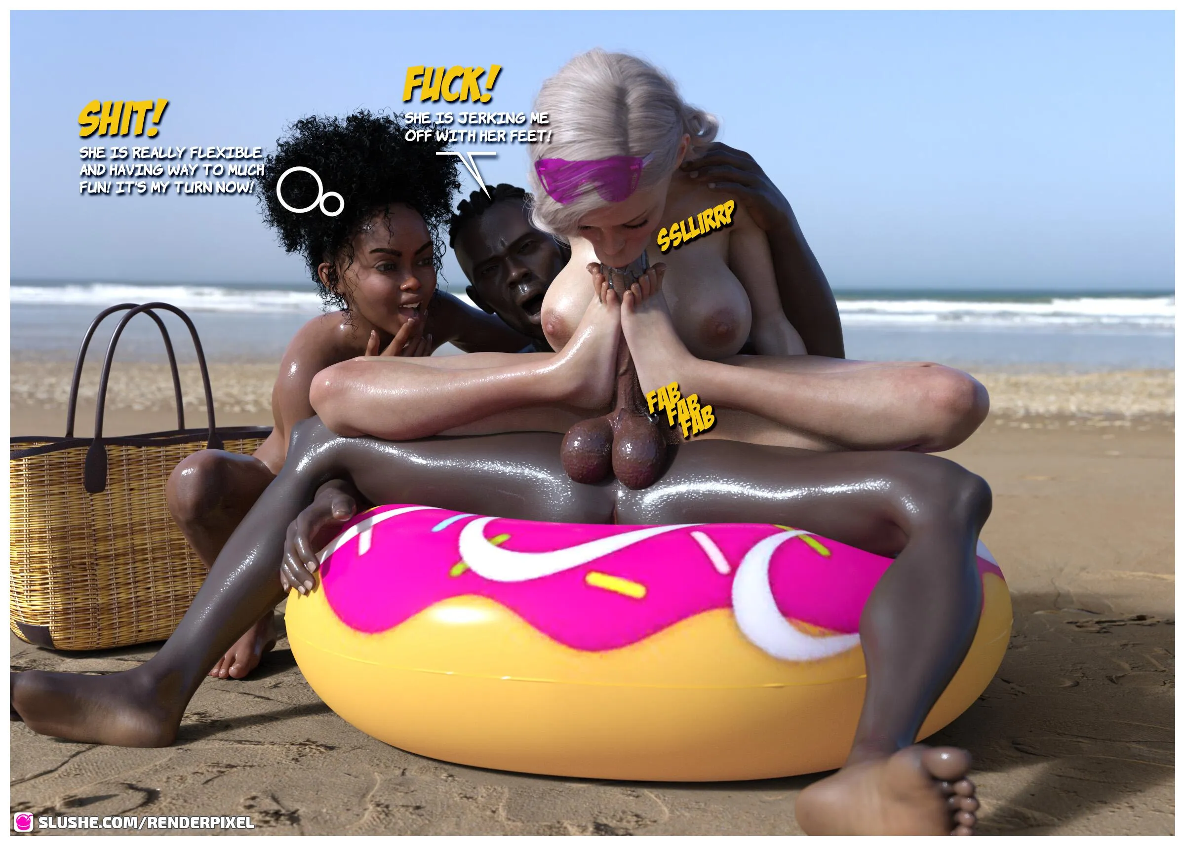 Beach Threesome [RenderPixel] - 1 . Beach Threesome - Chapter 1 - Page 7