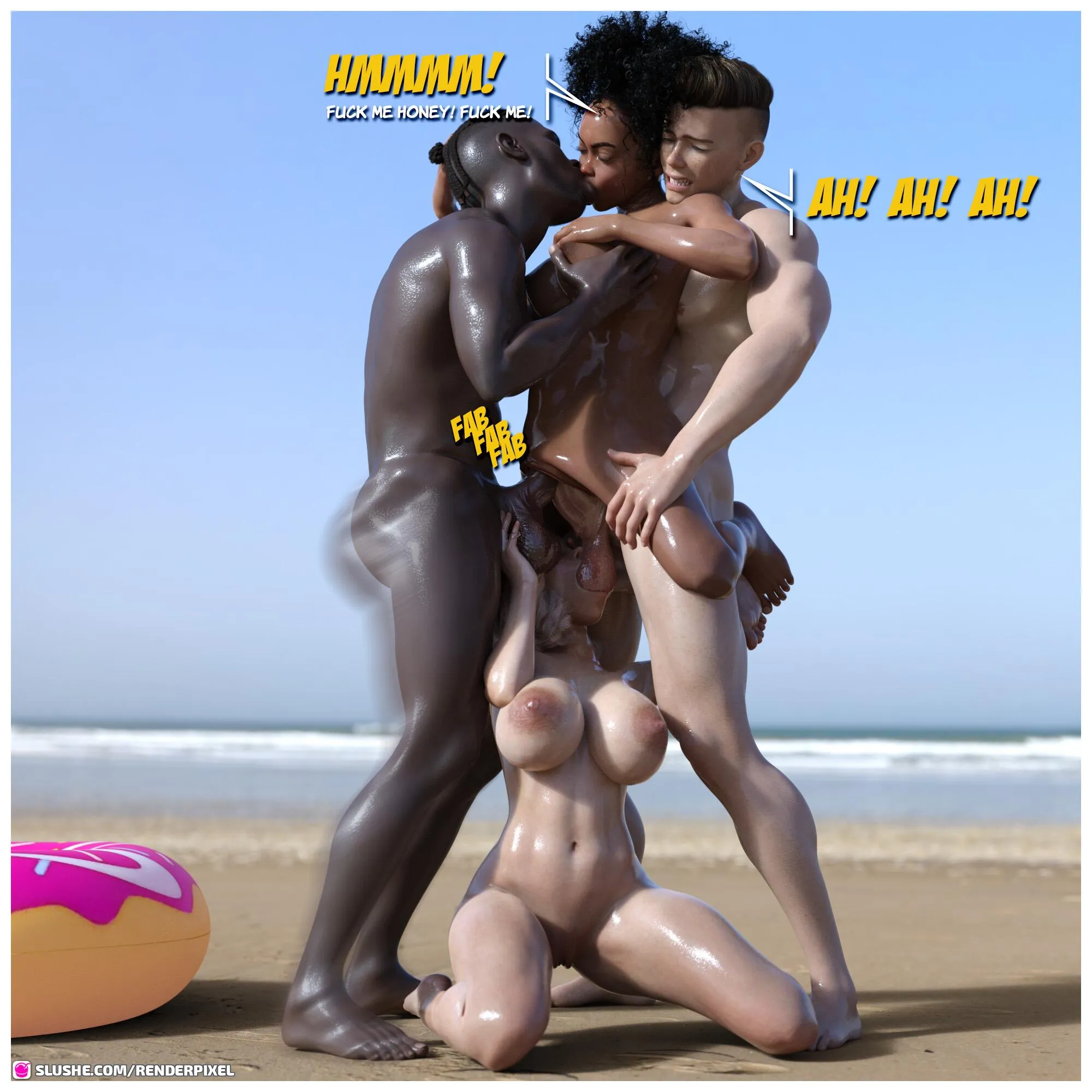 Beach Threesome [RenderPixel] - 1 . Beach Threesome - Chapter 1 - Page 19