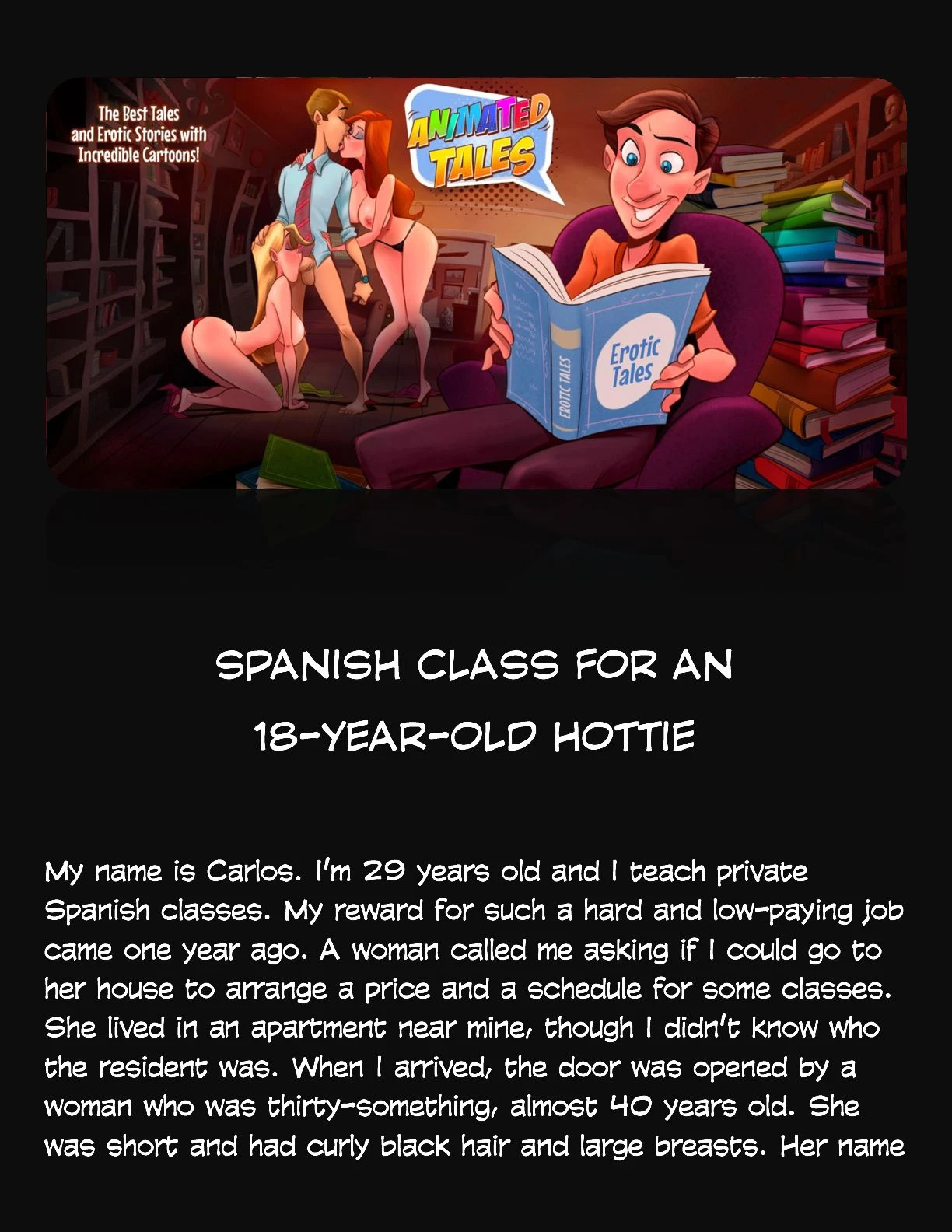 Animated Tales [WC | TF] - SPANISH CLASS FOR AN 18-YEAR-OLD HOTTIE - Page 1