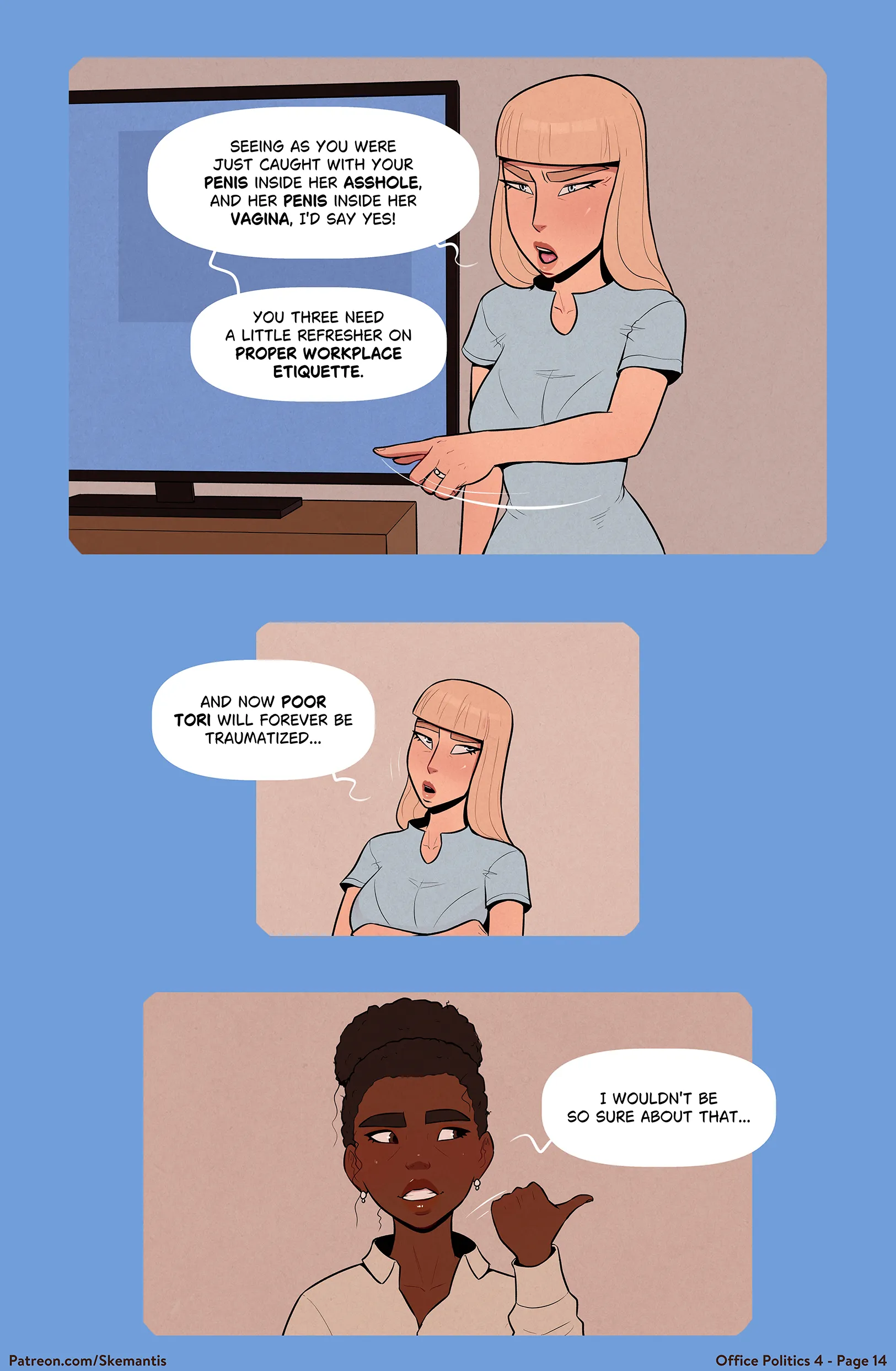Office Politics - 4 . Office Politics - Chapter 4 [Skemantis] - Page 14