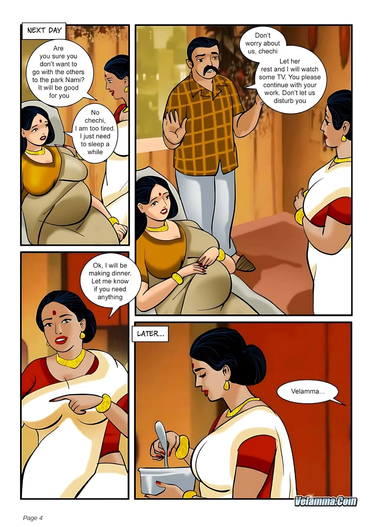 Velamma All Episodes Comics - 3 . Velamma - Episode 3 - How Far Would You Go For Your Family - Page 4