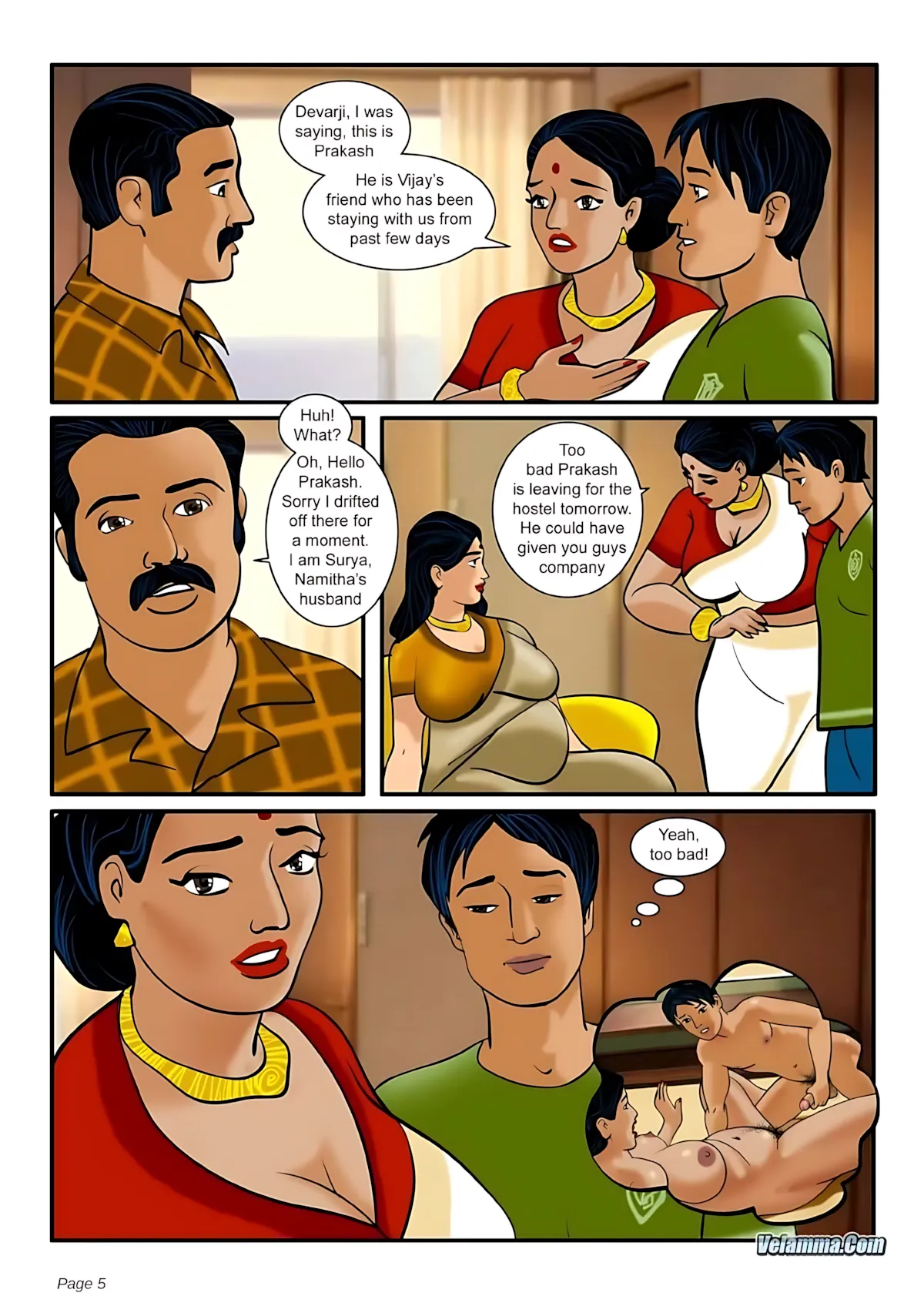 Velamma All Episodes Comics - 3 . Velamma - Episode 3 - How Far Would You Go For Your Family - Page 5