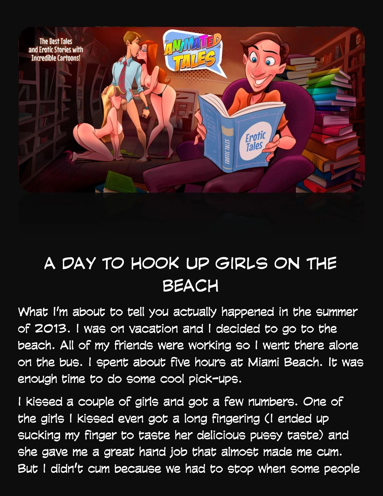 Animated Tales [WC | TF] - A DAY TO HOOK UP GIRLS ON THE BEACH - Page 1