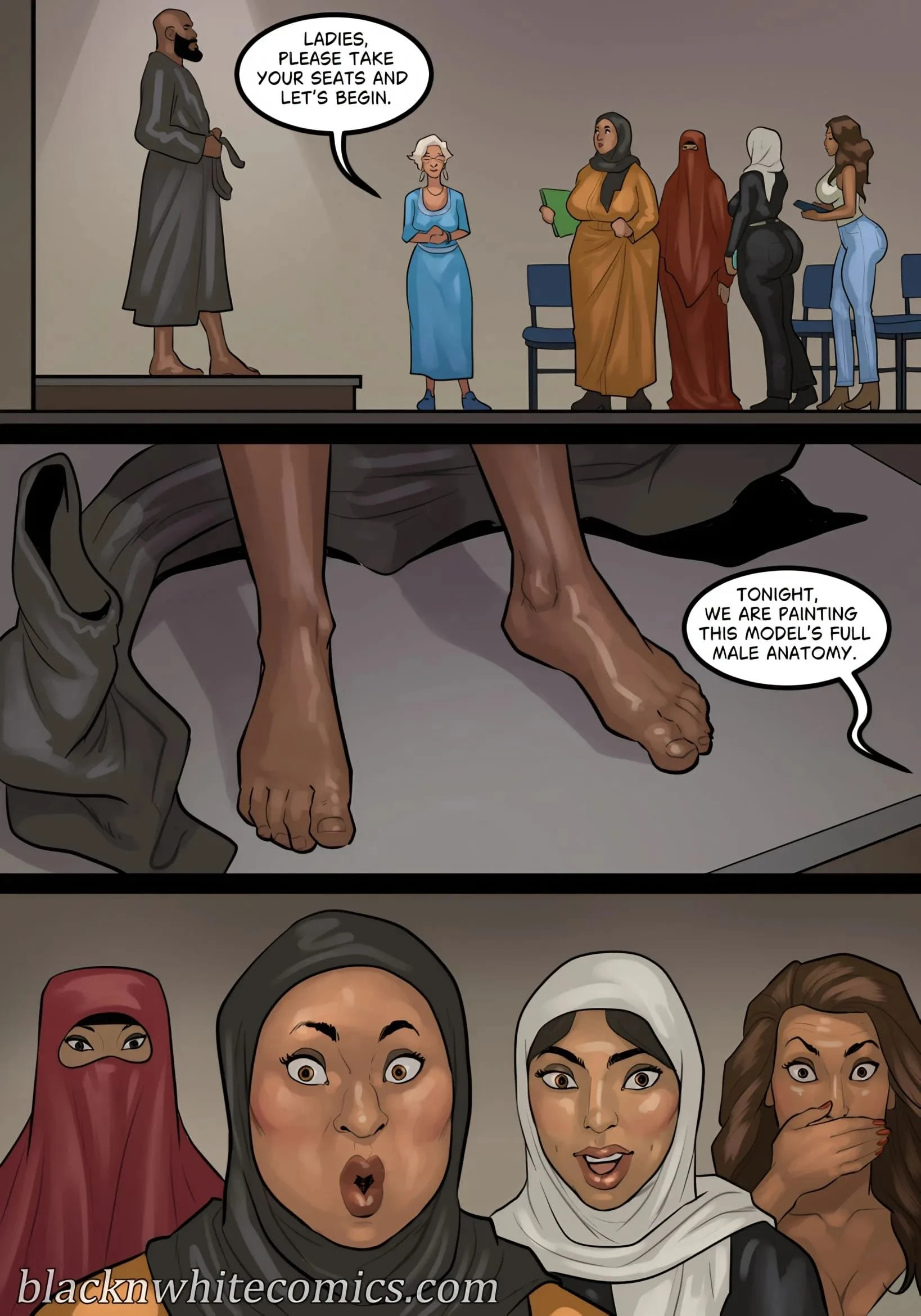 Art Class [BlackNWhiteComics] - Art Class Part 3 - Page 7