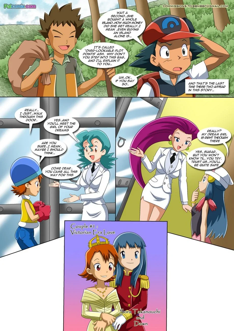 Lesbian Fantasy Island [Palcomix] - 1 . Lesbian Fantasy Island - Sora And Dawn - Chapter 1 (Digimon , Pokemon) [Palcomix] - Page 4