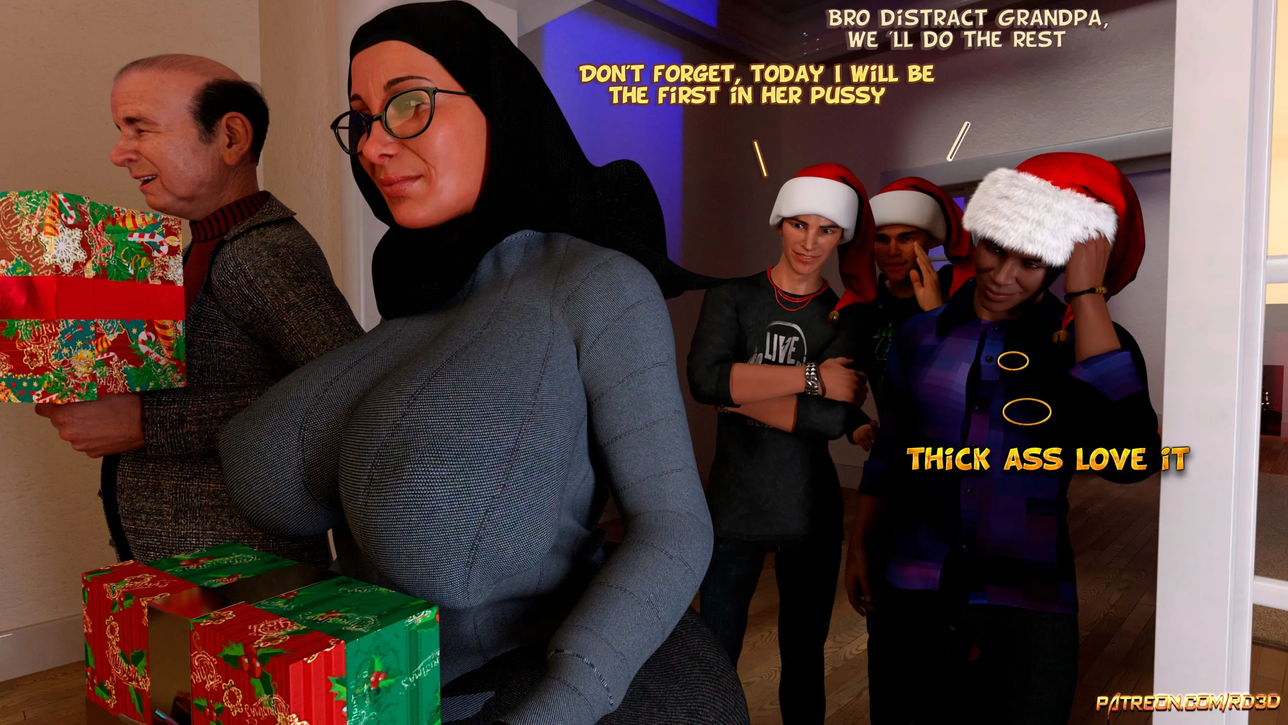 Lust Predators: Hijab Amateurs [Real-Deal 3D] - 13 . Hijab Amatures - Gift for Grandma - Chapter 13 - Page 4