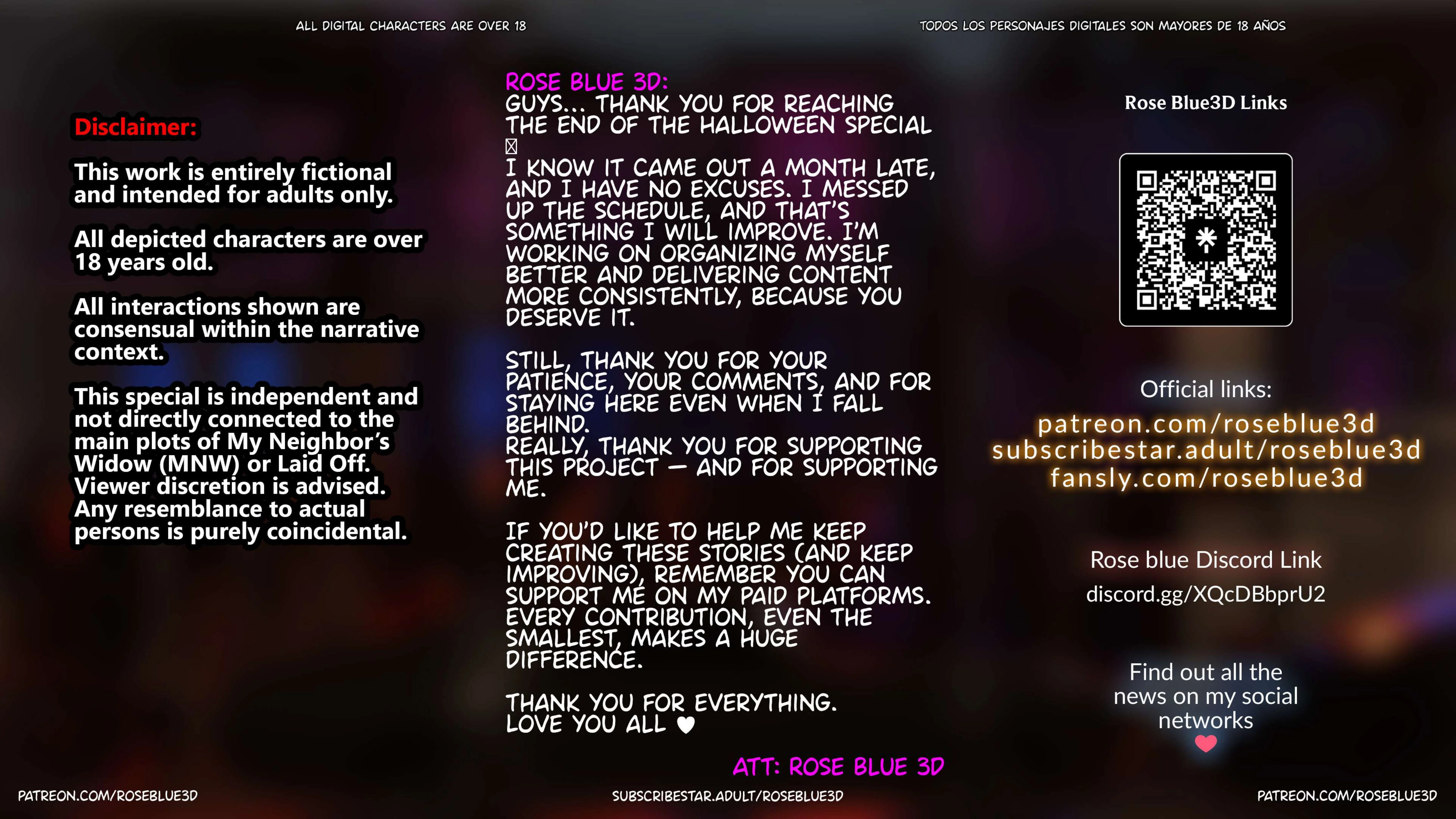 My Neighbor’s Widow  [RoseBlue3D] - 47.5 . My Neighbor's Widow - Halloween Special - Ch.47.5 - Page 86