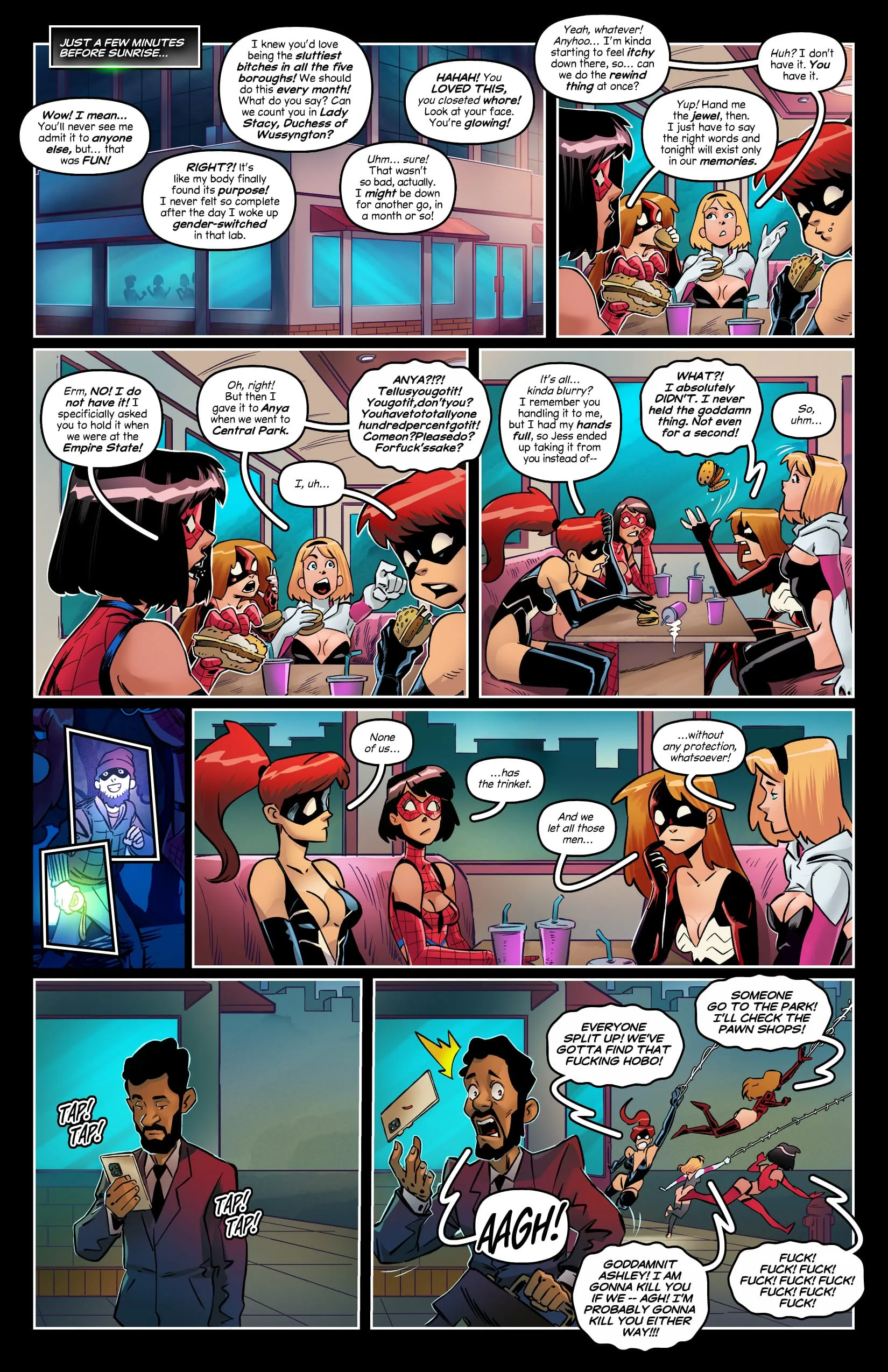 Sluttish Spider Bitches’ Night Out (Spider-Man, X-Men) - 1 . Sluttish Spider Bitches’ Night Out - Chapter 1 - Page 10